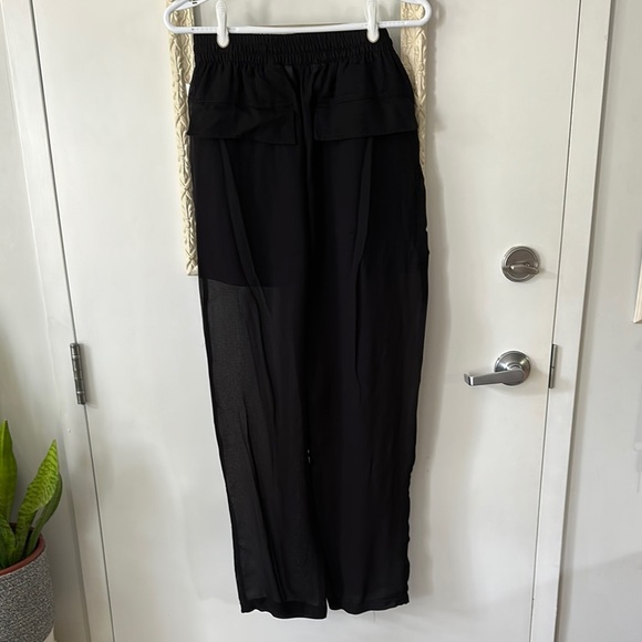 ZARA | Bamboo Black Sheer Wide-Leg Pants with Six Pockets and Draw String - Picture 12 of 16